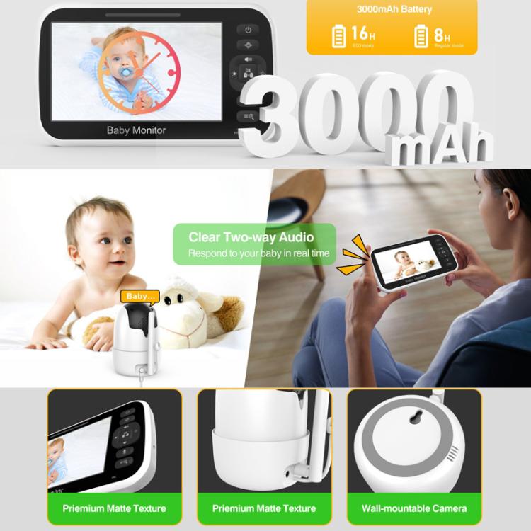 5 inch LCD Screen Auto Night Vision Baby Monitor, US Plug, EU Plug, UK Plug, AU Plug 5 inch LCD Screen Auto Night Vision Baby Monitor, US Plug, EU Plug, UK Plug, AU Plug